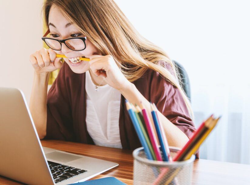 woman stressed about doing her taxes