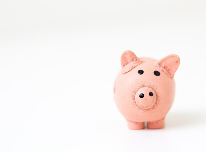 pink pig figurine on white surface